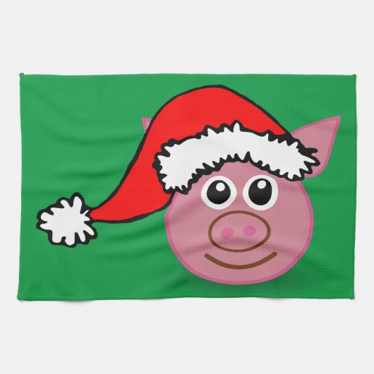 Weihnachtsschwein Geschirrtuch (Horizontal)