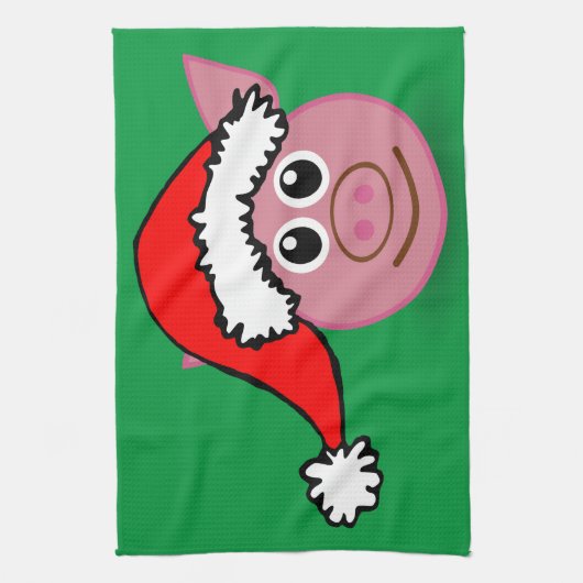 Weihnachtsschwein Geschirrtuch (Vertikal)