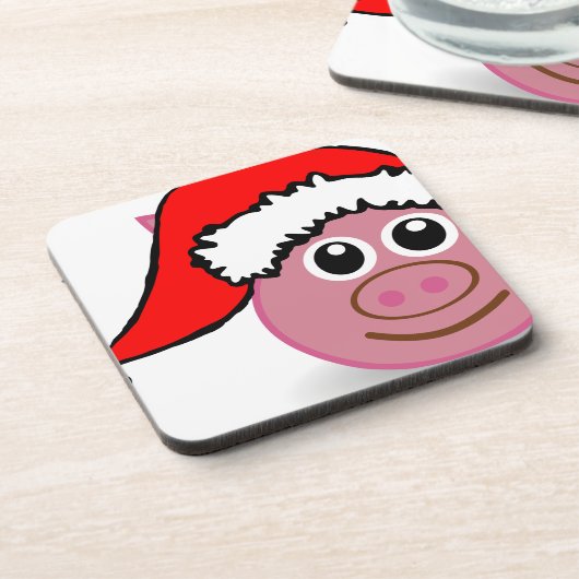 Weihnachtsschwein Getränkeuntersetzer (Linke Seite)