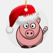 Weihnachtsschwein im Online-Landbau Keramik Ornament (Hinten)