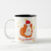 Weihnachtsschwein in der Guinea des Weihnachtsmann Zweifarbige Tasse (Links)