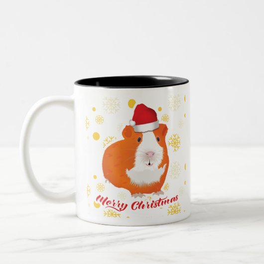 Weihnachtsschwein in der Guinea des Weihnachtsmann Zweifarbige Tasse (Links)
