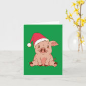Weihnachtsschwein Karte (Gelbe Blume)