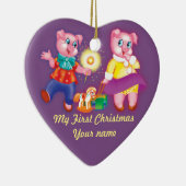 Weihnachtsschwein Keramik Ornament (Rechts)