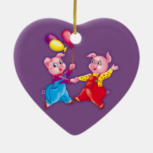 Weihnachtsschwein Keramik Ornament (Hinten)