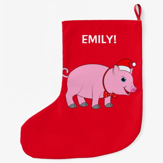 Weihnachtsschwein kundengerechtes 2-Sided Großer Weihnachtsstrumpf (Rückseite)