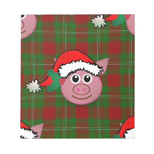 Weihnachtsschwein Notizblock (Vorderseite)