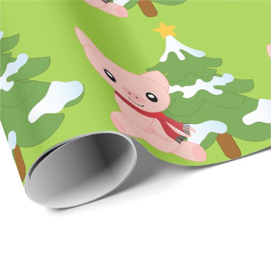 Weihnachtsschwein-Packpapier Geschenkpapier (Rolleneckpunkt)