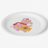 Weihnachtsschwein Pappteller (Schrägansicht)