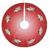 Weihnachtsschwein Polyester Weihnachtsbaumdecke (Vorderseite)