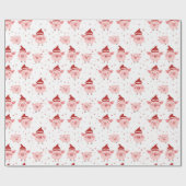 Weihnachtsschwein Weihnachten Rosa Weiß und Rot Geschenkpapier (Flach)