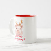 Weihnachtsschwein zwei tonte Tasse (Vorderseite Links)