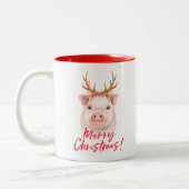 Weihnachtsschwein zwei tonte Tasse (Links)