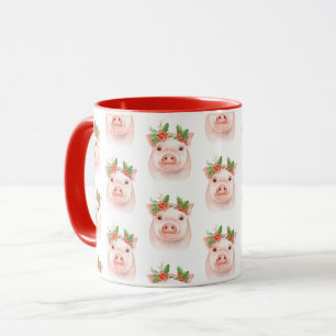 Weihnachtsschweinchen Rosa Rosa Urlaub Bauernhof L Tasse