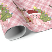 Weihnachtsschweine Cartoon Packpapier (Rolleneckpunkt)