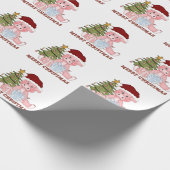 Weihnachtsschweine Cartoon Packpapier (Ecke)