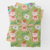 Weihnachtsschweine Geschenkpapier Set (Beispiel)