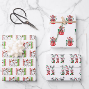 Weihnachtsschweine Geschenkpapier Set