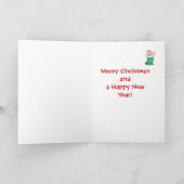 Weihnachtsschweine in einer Strumpf-Karte Feiertagskarte (Innenseite)