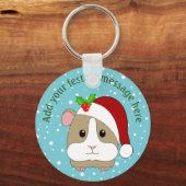 Weihnachtsschweine in Weihnachtsmannmütze Personal Schlüsselanhänger (Vorderseite)
