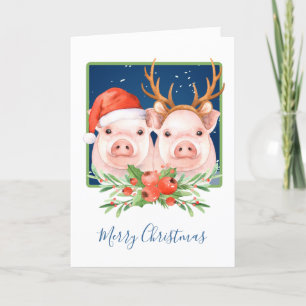 Weihnachtsschweine - Jungtiere Feiertagskarte