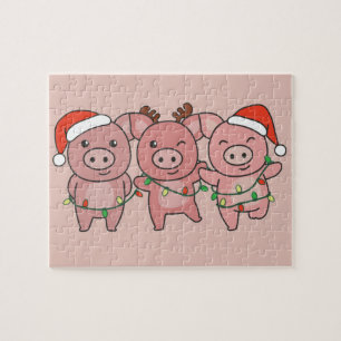 Weihnachtsschweine Niedliche Schweine Jigsaw P Puzzle