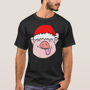 Weihnachtsschweine Niedliche Weihnachtsmannmütze S T-Shirt