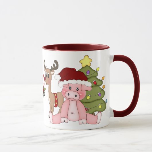 Weihnachtsschweine - Tasse (Rechts)