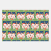 Weihnachtsschweine und Rentierschweine Geschenkpapier Set (Vorderseite 3)