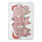 Weihnachtsschweine von Niedlichen Schweinen Badematte (Vorderseite Vertikal)