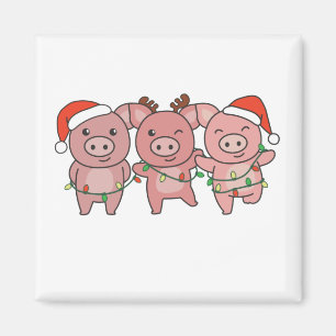Weihnachtsschweine von Niedlichen Schweinen Magnet