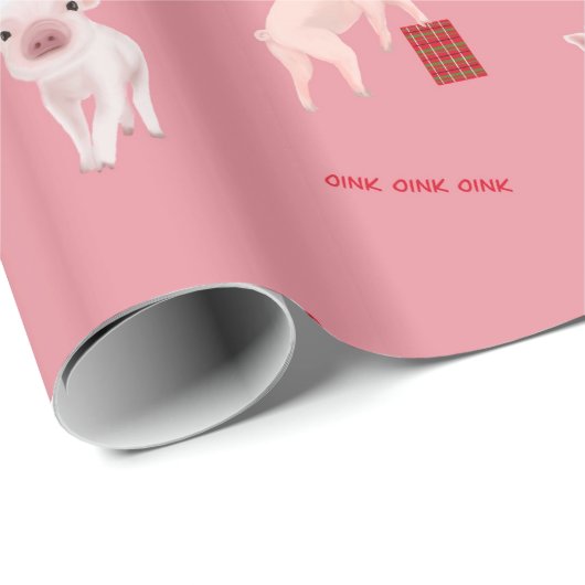 Weihnachtsschweinpackung Geschenkpapier (Rolleneckpunkt)