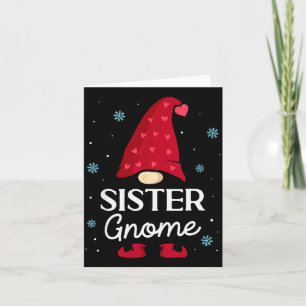 Weihnachtsschwester Gnom Zwerg Gartenzwerg Familie Karte
