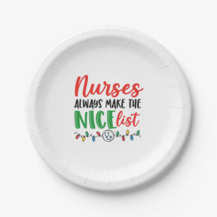Weihnachtsschwester, Krankenschwestern und Kranken Pappteller