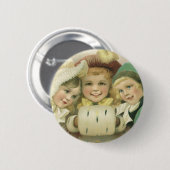 Weihnachtsschwester, Viktorianische Kinder Button (Vorne & Hinten)