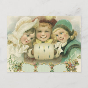 Weihnachtsschwestern im Vintage-Stil, viktorianisc Feiertagspostkarte