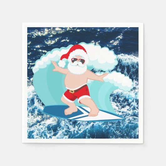 Weihnachtsschwimmen Santa Beach Serviette (Vorderseite)