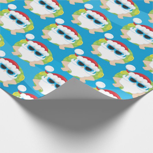 Weihnachtsschwimmen Strand mit Ziegeln gedeckte Geschenkpapier (Ecke)