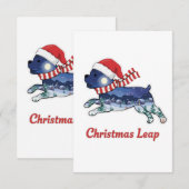 Weihnachtsschwindelhund | Niedlicher Welpe Santa Dankeskarte (Vorne/Hinten)