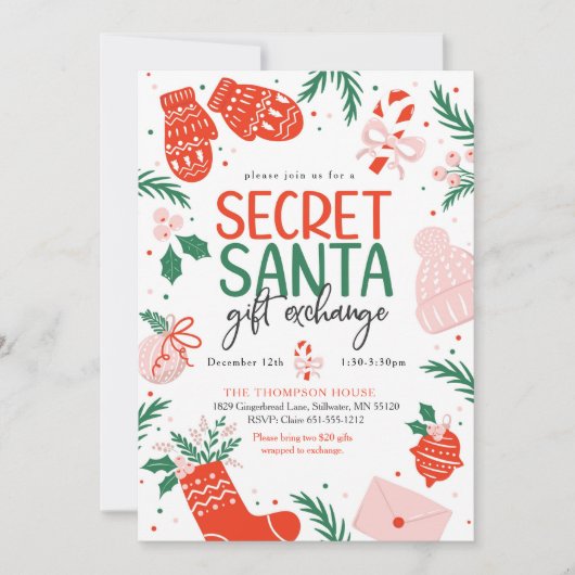 WeihnachtsSecretSanta Einladung (Vorderseite)