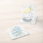 WeihnachtsSEE & GREETINGS Rechteckiger Pappuntersetzer (Vor Ort)