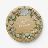 Weihnachtssee & Grüße Starfish Sand Dollar Pappteller (Vorderseite)