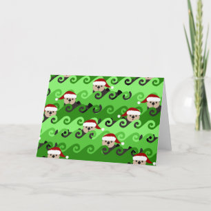 Weihnachtssee Otters Grüne Waves Feiertagskarte