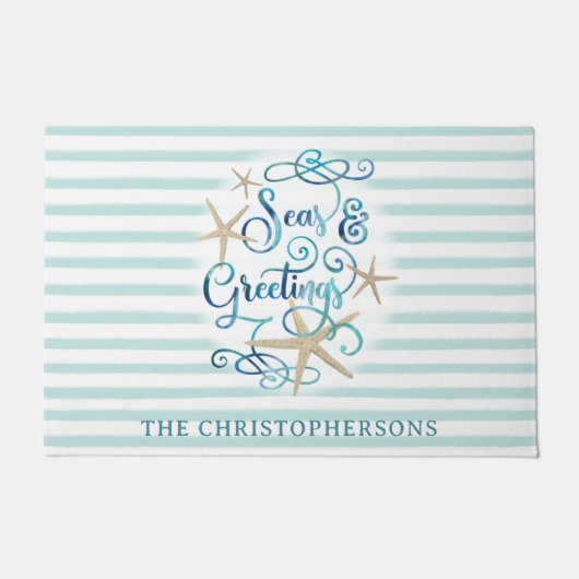 WeihnachtsSEE und GREETINGS Personalisiert Fußmatte (Vorderseite)