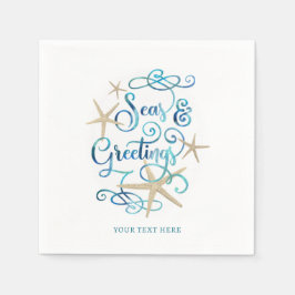 WeihnachtsSEE und GREETINGS Personalisiert Serviette