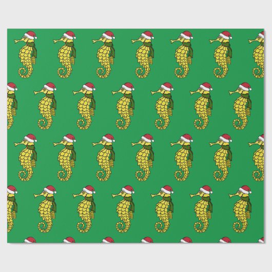 WeihnachtsSeepferd-Verpackungs-Papier Geschenkpapier (Flach)