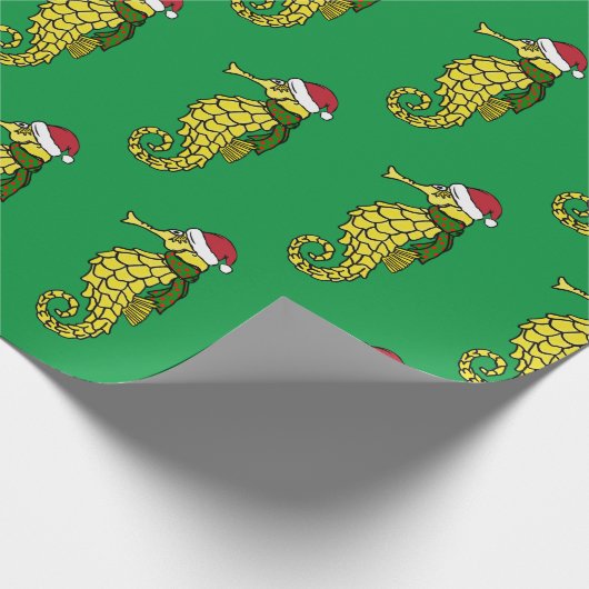 WeihnachtsSeepferd-Verpackungs-Papier Geschenkpapier (Ecke)