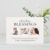 Weihnachtssegeln, mehrere Fotos kariert Feiertagskarte (Stehend Vorderseite)