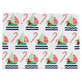 Weihnachtssegeln Nautical Große Geschenktüte (Rückseite)