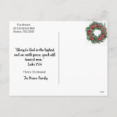 Weihnachtssegen Feiertagspostkarte (Rückseite)